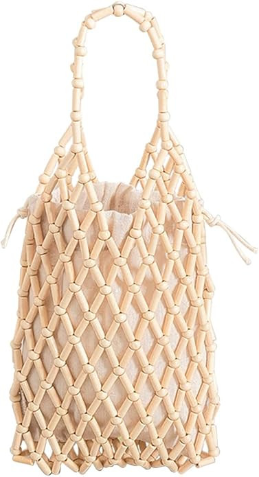 Women Mini Tote Bag Handmade Woven Bucket Bag Drawstring Handbag Summer Beach Bag Bohemian Clutch... | Amazon (US)