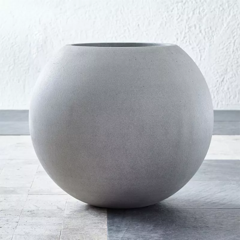 Sphere Large Light Grey Indoor/Outdoor Planter + Reviews