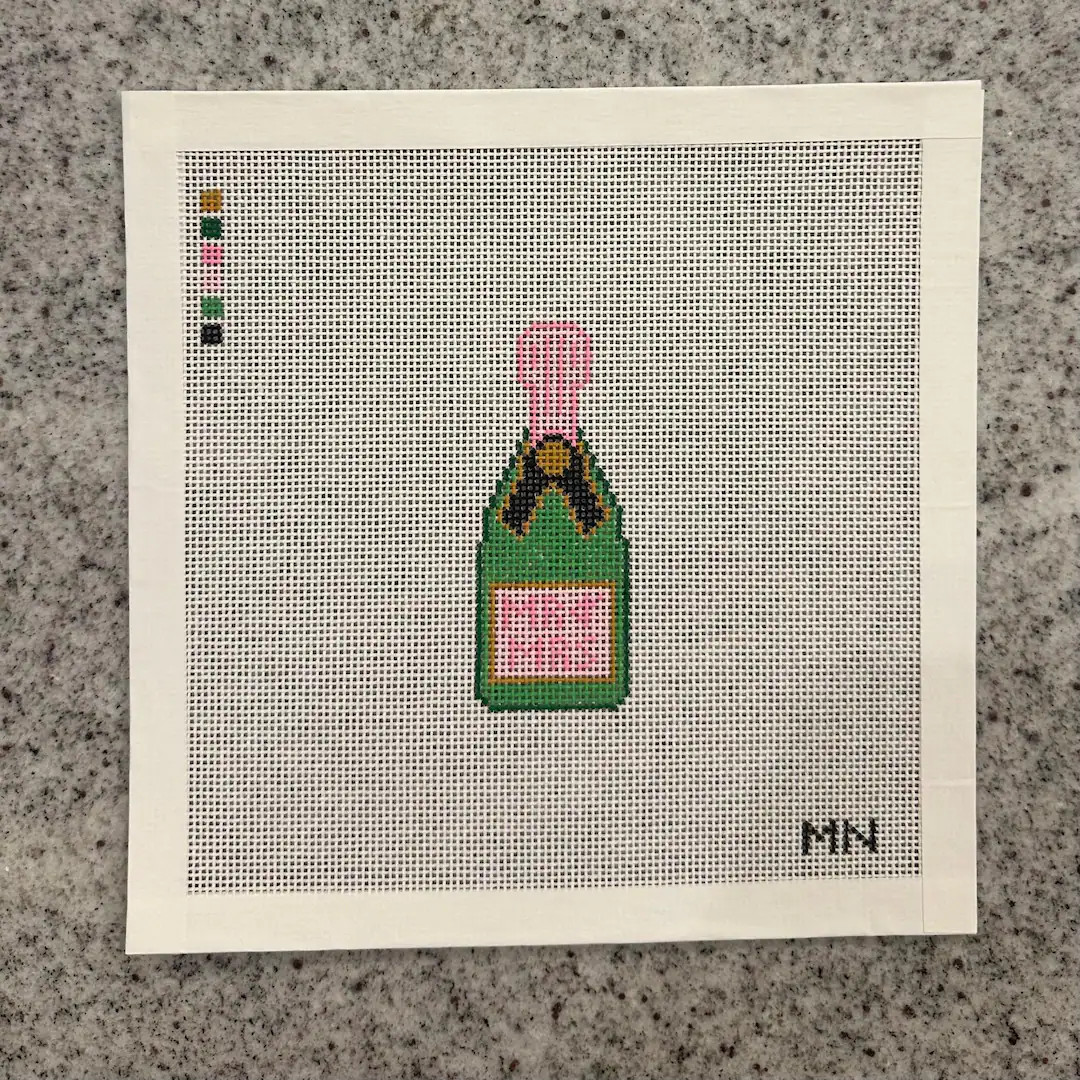 Mr & Mrs Mini Champage Bottle Pink Label Needlepoint Canvas - Etsy | Etsy (US)