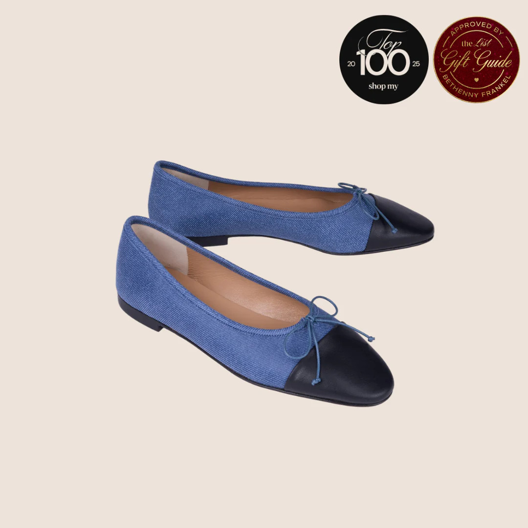 Como Ballet Flat in Denim/Black | A. Soliani | A.Soliani