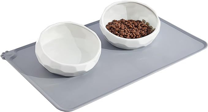 Frewinky Dog Bowls,Ceramic Dog-Food Bowl and Water Bowl Set for Medium Sized Dogs ,No Spill Non S... | Amazon (US)