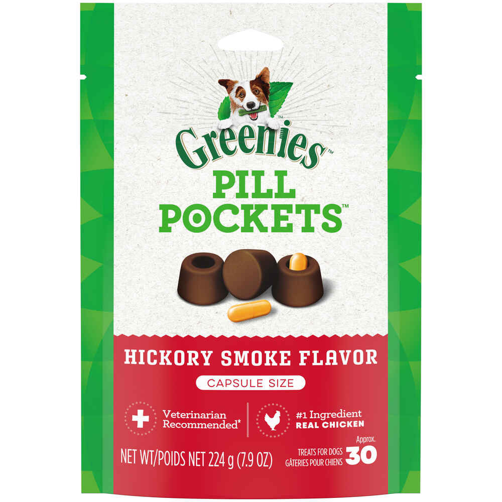 GREENIES Pill Pockets - Capsule Size - Natural Hickory Smoke Flavored Dog Treats - 30 Treats | 18... | 1800PetMeds
