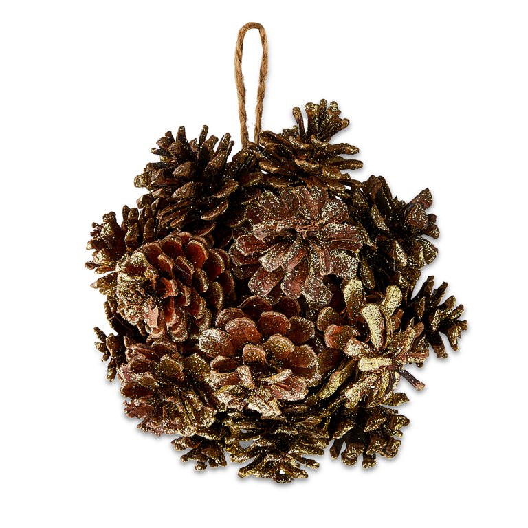 My Texas House Gold Glitter Hanging Pinecone Ornaments, 8 inch - Walmart.com | Walmart (US)