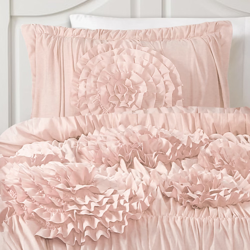 2pc Twin/Twin XL Serena Comforter Set Blush Pink - Lush Décor | Target