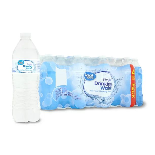 Great Value Purified Drinking Water, 16.9 Fl Oz, 40 Count Bottles - Walmart.com | Walmart (US)