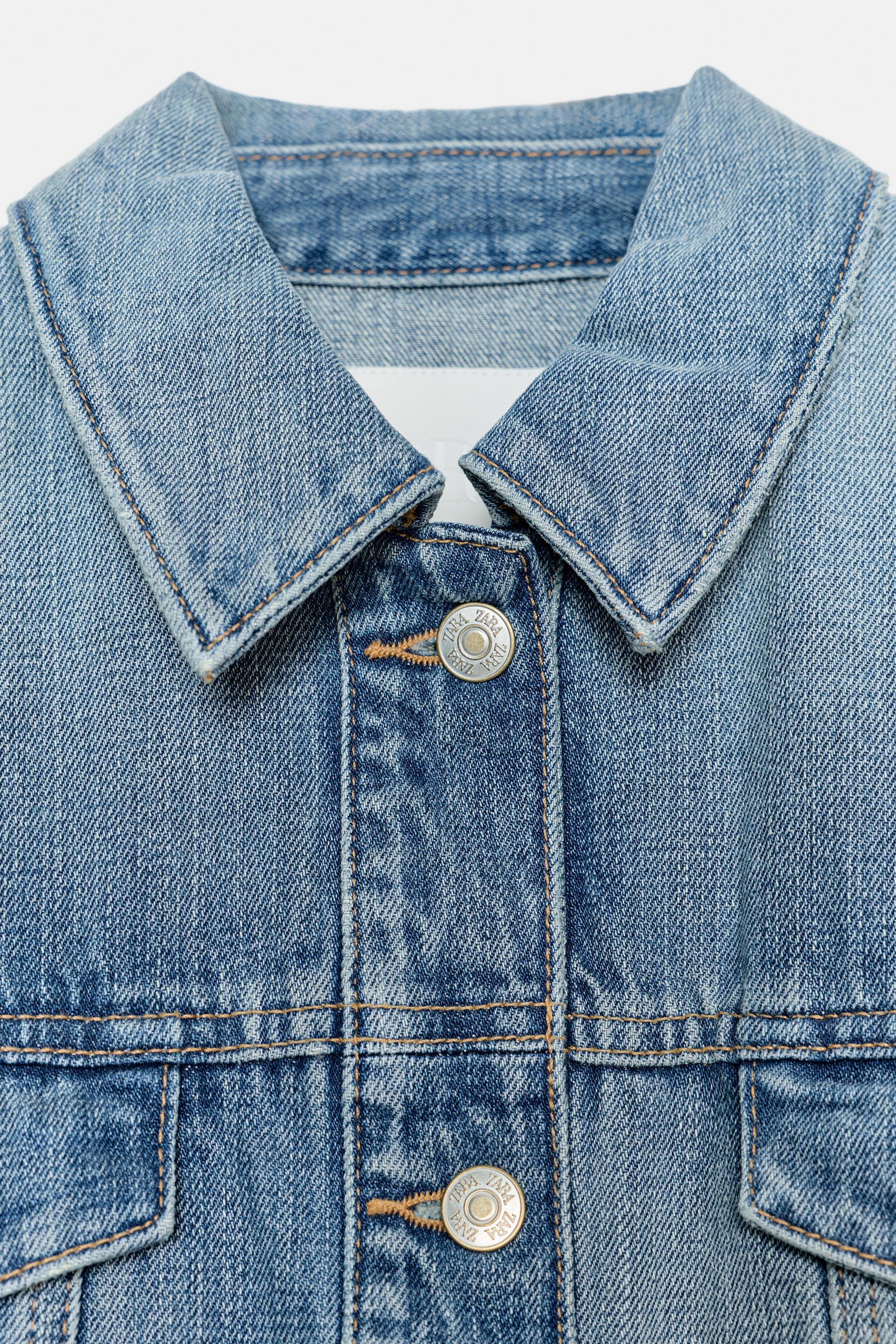 TRF DENIM JACKET WITH SHOULDER PADS | Zara US