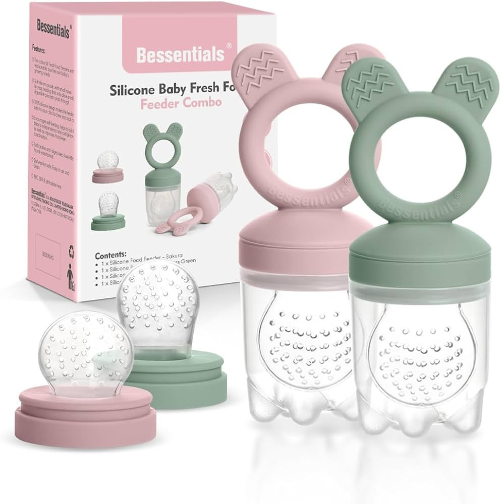 Bessentials Baby Fresh Fruit Food Feeder - 2 Pack Silicone Baby Mesh Feeders for Infant Safe Self... | Amazon (US)