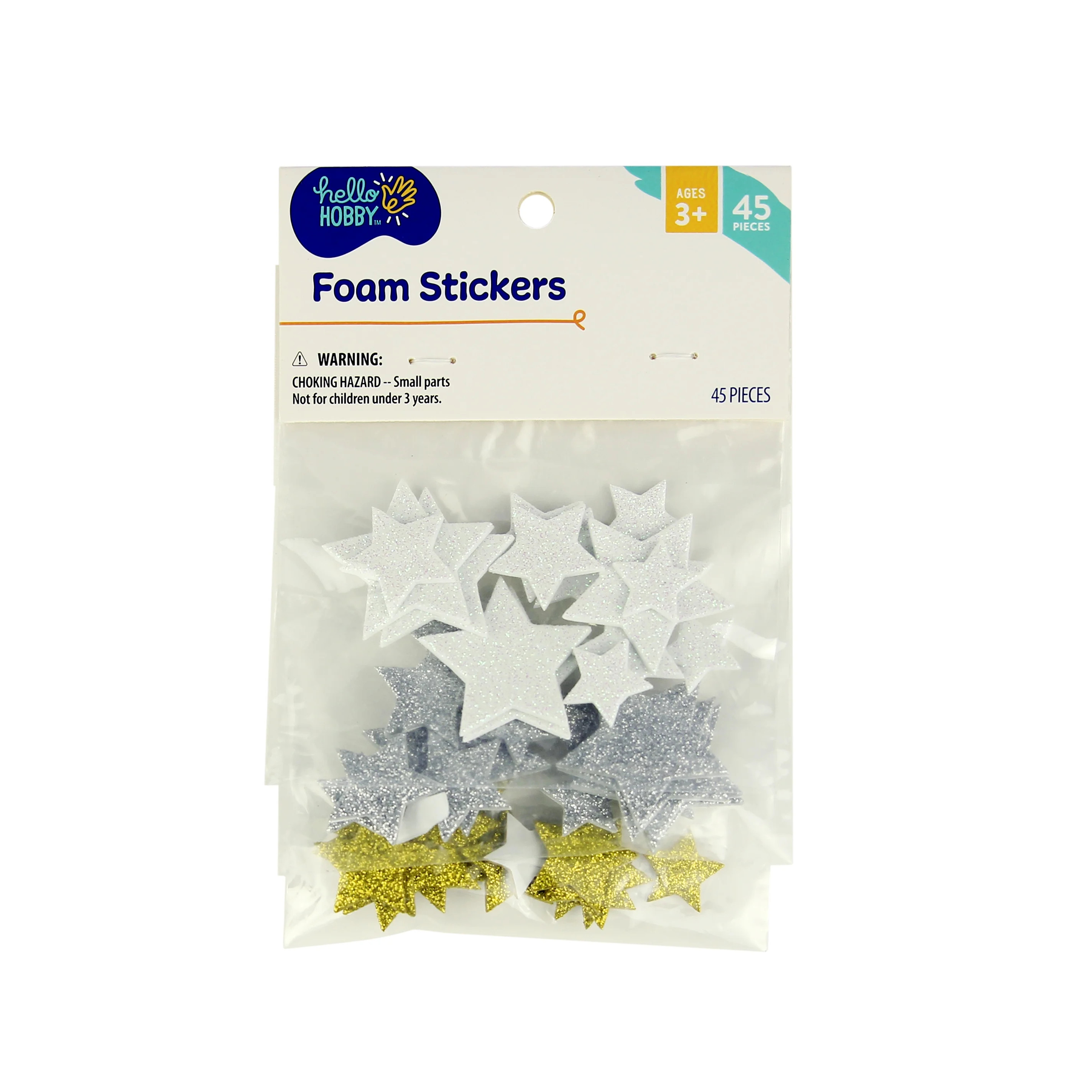 Hello Hobby Glitter Multicolor Foam Stickers - Stars - Walmart.com | Walmart (US)