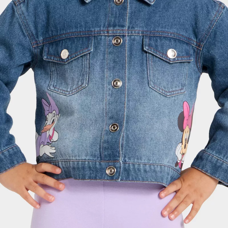 Toddler Girls' Disney Minnie Mouse Denim Jacket - Blue 4T | Target