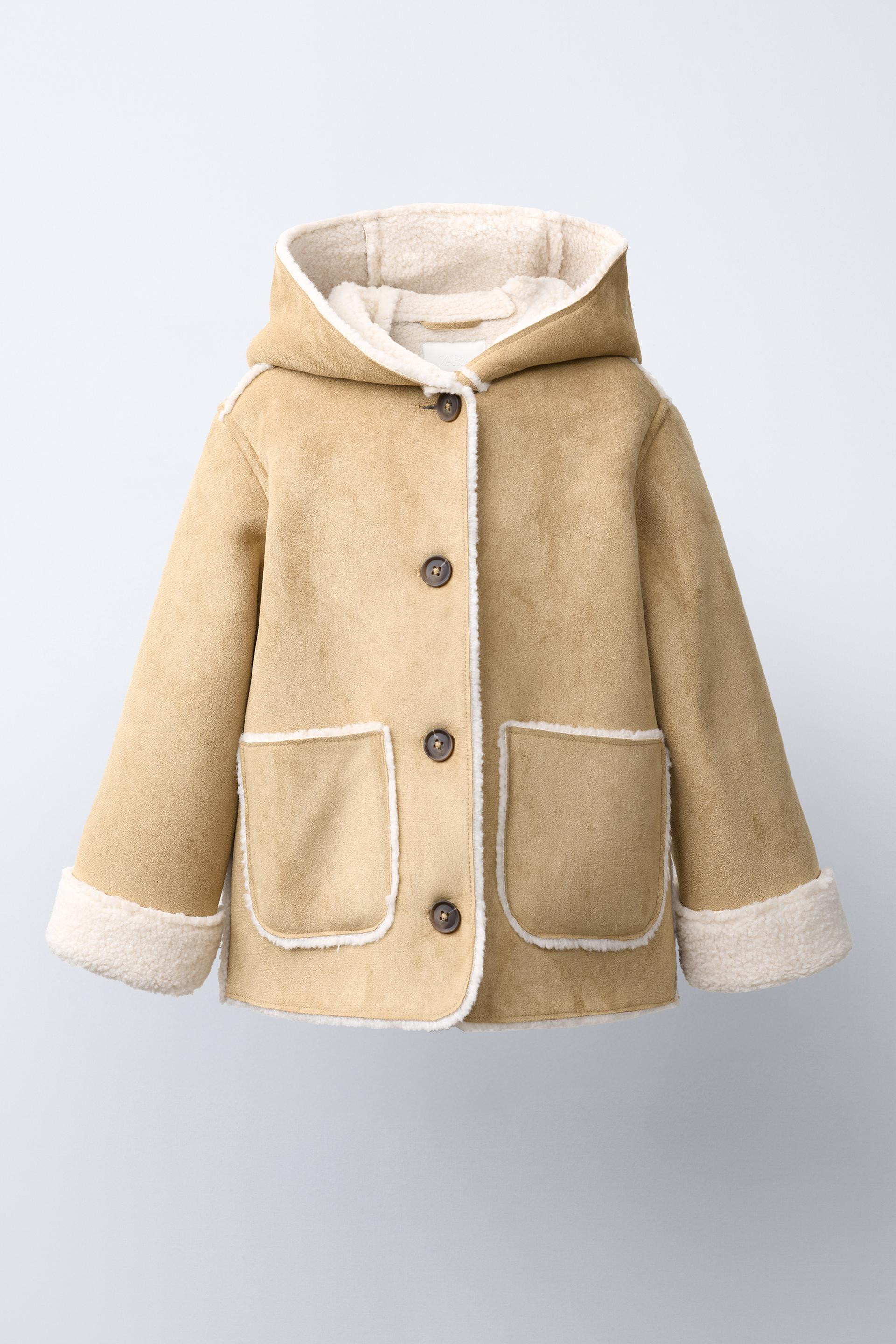 Zara - Reversible Shearling Coat - Light Beige - 4 Years (40,9 Inches) - Kids | Zara US