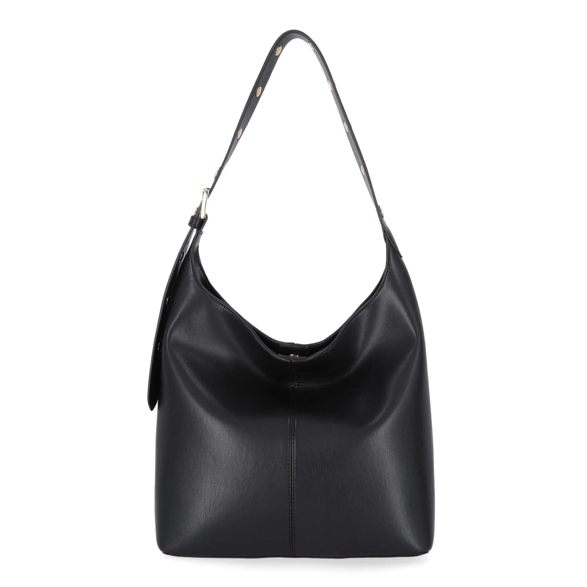 Time and Tru Women's Shively Faux Leather Bucket Handbag, Black | Walmart (US)