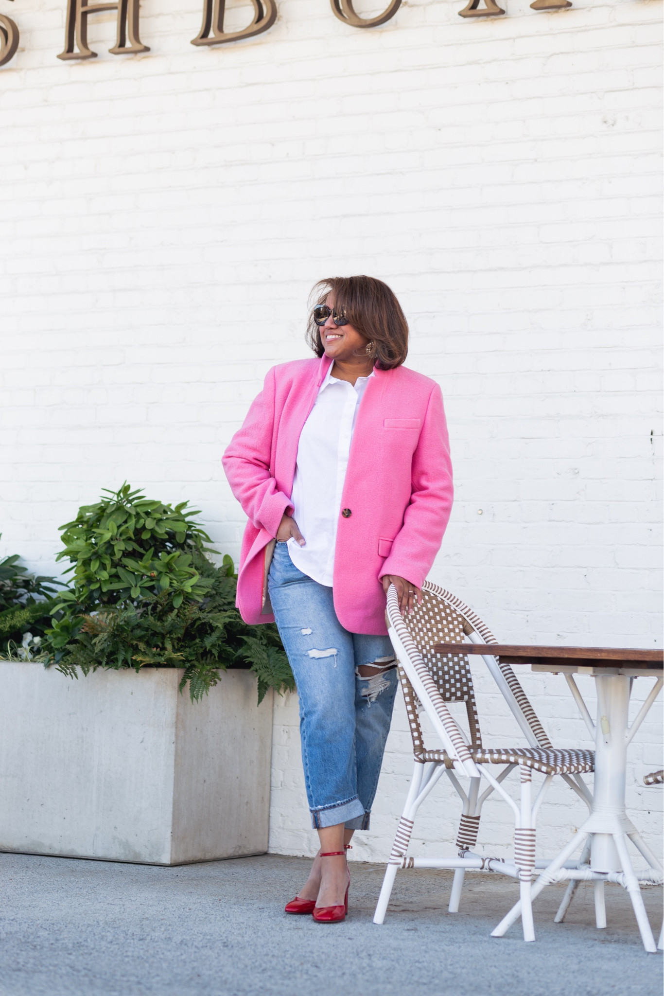 This beautiful blazer-jacket is 50% off with code SHOPTIME!!!  I LOVEEE the oversized fit (I purchased my typical size 16) and that it can be worn as a blazer/jacket or as a coat! 💓💓💓💓