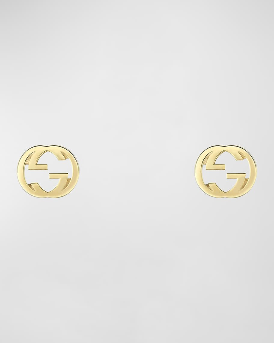 Gucci 18K Yellow Gold Interlocking G Stud Earrings | Neiman Marcus