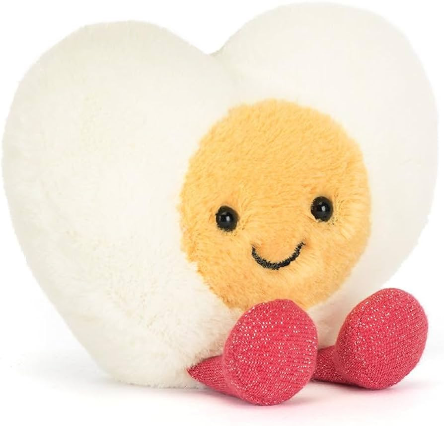 Jellycat Amuseables Heart Boiled Egg Plush, 3 Inch Sitting Height | Amazon (US)