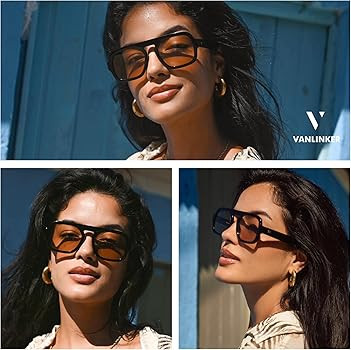 VANLINKER Oversized Retro Square Aviator Sunglasses for Women Men 70s Vintage Style Trendy Big Fl... | Amazon (US)