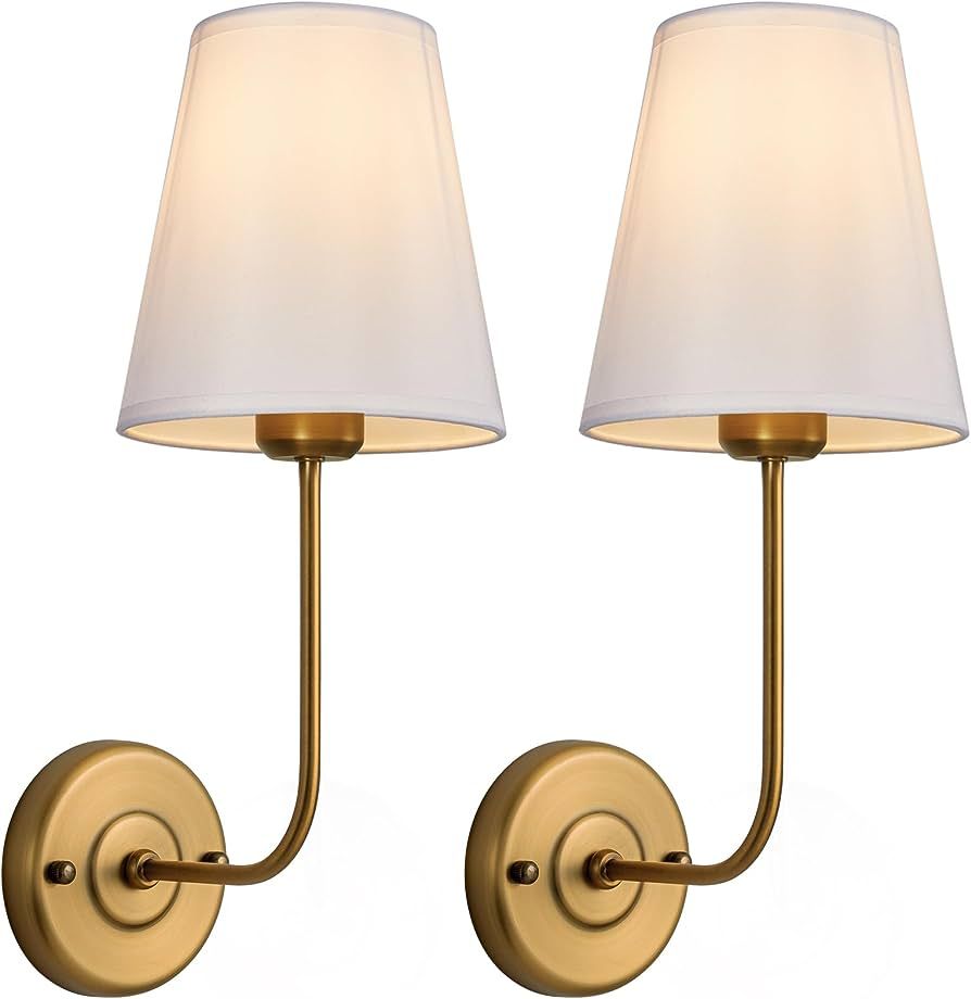 Passica Decor Wall Sconces Set of 2 Pack Antique Brass Vintage Industrial Wall Lamp Light Fixture... | Amazon (US)