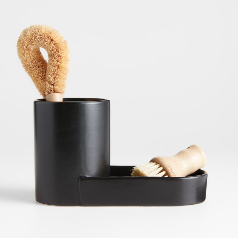 Chet Black Ceramic Sink Caddy + Reviews | Crate & Barrel | Crate & Barrel