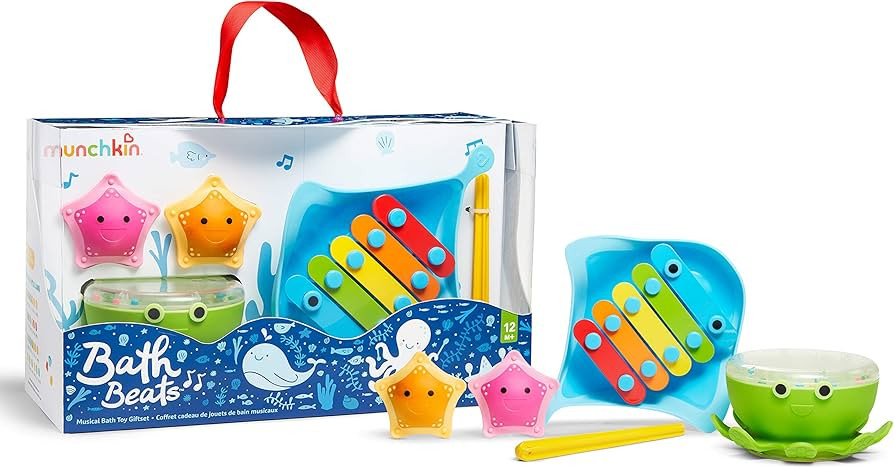 Munchkin® Bath Beats™ Musical Toddler Bath Toy Set, Includes Xylophone, Bath Drum & Shakers | Amazon (US)