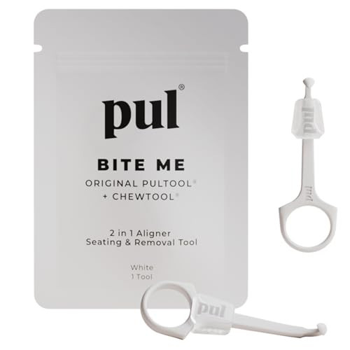 PUL Pack of 2 2-in-1 Invisalign Chewies and Aligner Removal Tool for Clear Aligners, Retainers and Trays - Reusable Invisalign Accessory with Chewy and Remover Hook - Travel Size Seating Tool - White | Amazon (US)