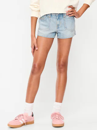 Low-Rise Utility Jean Shorts for Girls | Old Navy (US)