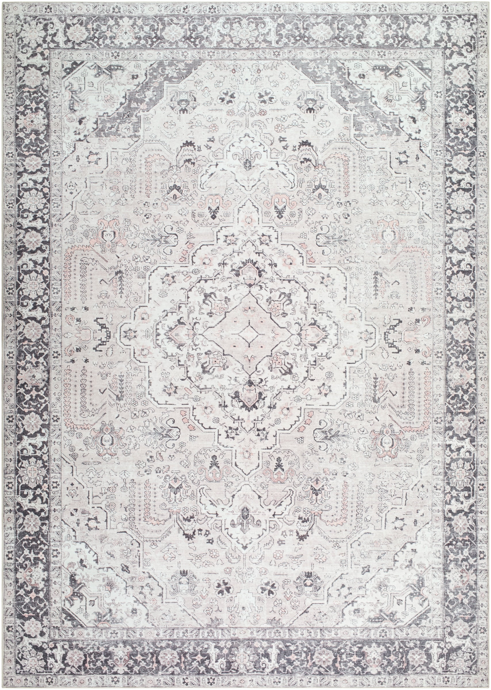 My Texas House Washable Laine Beige 8'10" x 12' Washable Area Rug | Walmart (US)