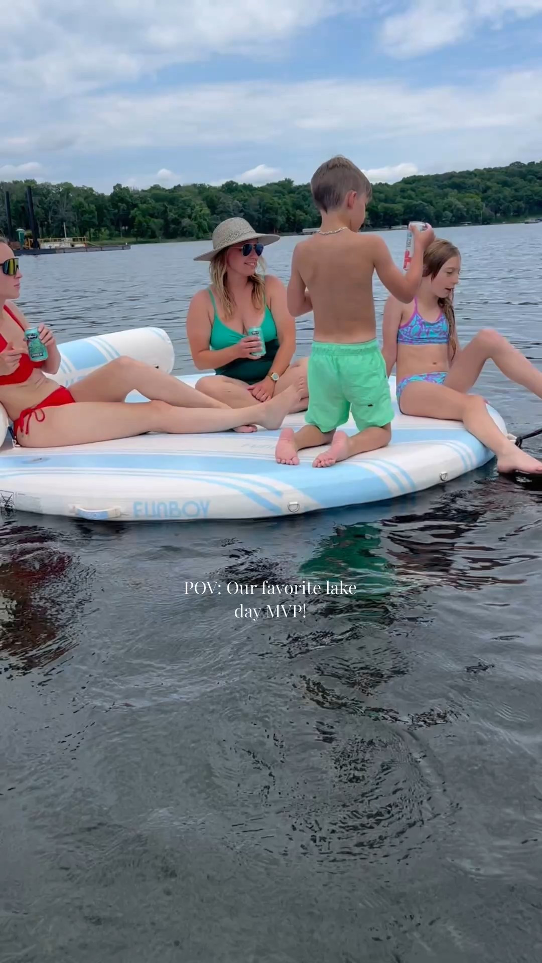 Our favorite lake day MVP? This giant @FUNBOY leisure island inflatable. Endless laughs, cannonballs, and chill time all packed into one floaty paradise. Summer days done right! ☀️🌊🎉

Want one for your own crew? 

#LTKSeasonal #LTKSwim #LTKActive