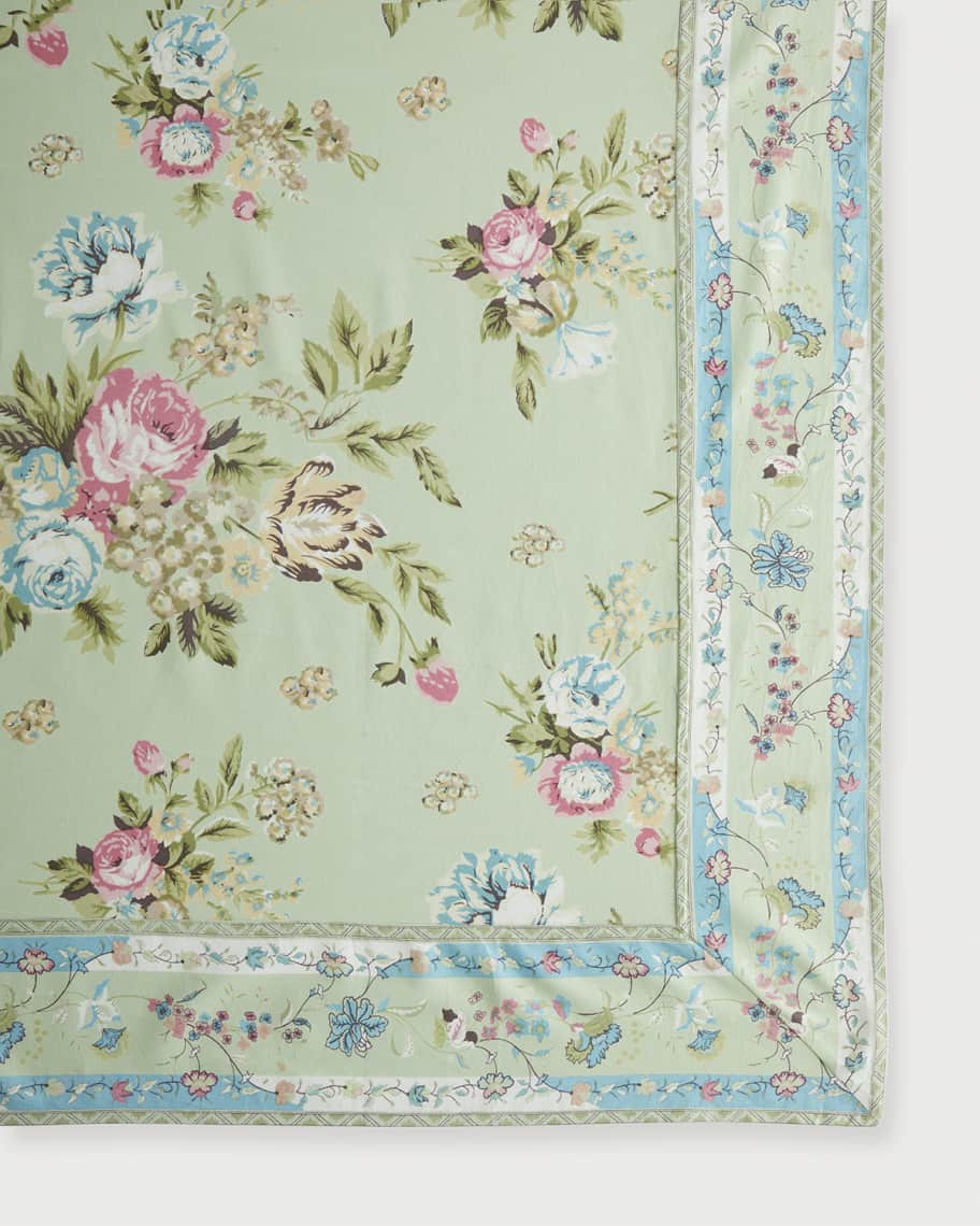 Handprint Potpourri Celadon Tablecloth, 60x90 | Neiman Marcus