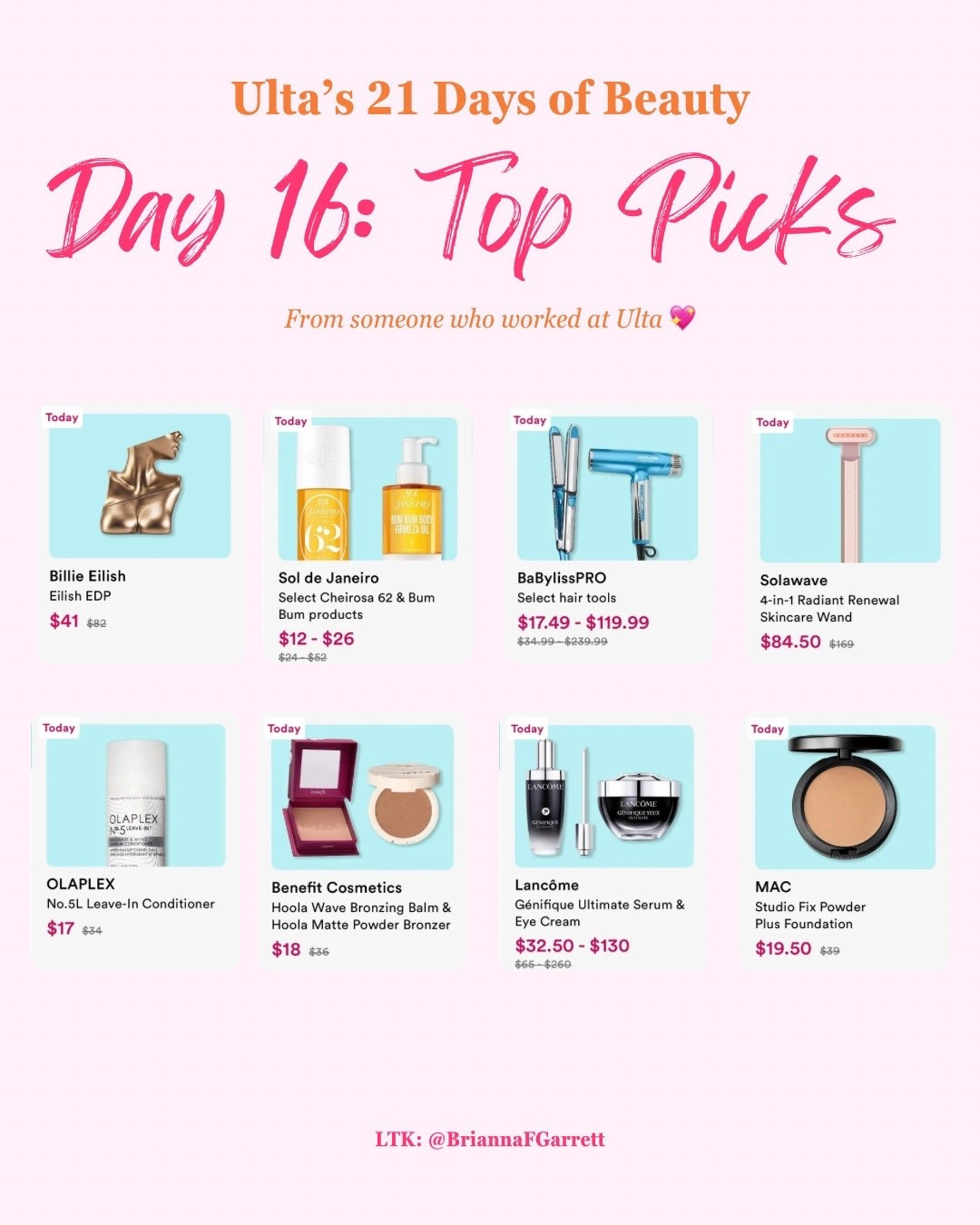 Ulta’s 21 Days of Beauty Day 16 👀

One of my favorite days from the sale… there are so many good products in today’s lineup. 🩷🧡

Everything from today is linked here for easy shopping. 💕

#ultabeauty #21daysofbeauty #ltkbeauty #ltksalealert #beautydeals

#LTKSaleAlert #LTKselfcare #LTKBeauty