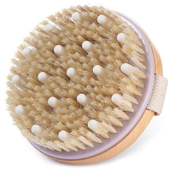 MainBasics Body Brush for Wet or Dry Brushing - Natural Bristles - Exfoliating and Massaging for ... | Amazon (US)