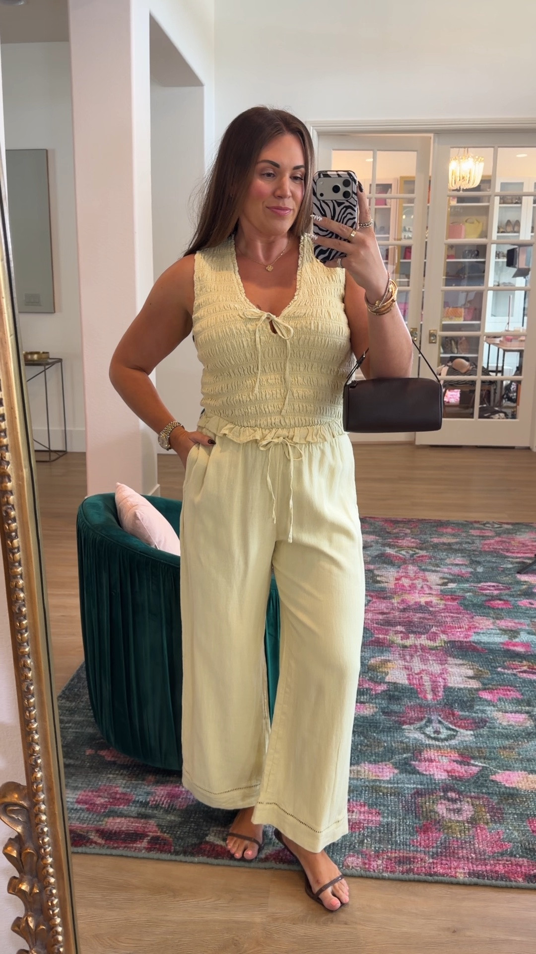 curvy midsize end of summer look! wearing size medium in butter yellow tank and medium petite in pants (i’m 5’5!) 💛 paired with chocolate brown accessories!

#LTKSeasonal #LTKMidsize