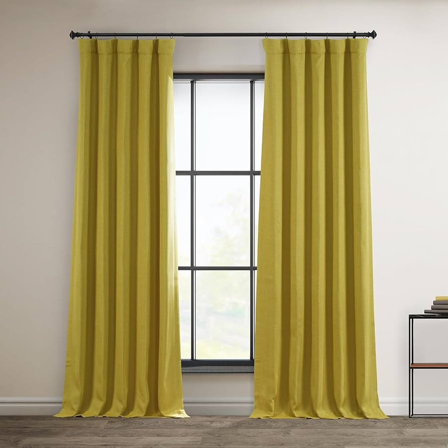 HPD Half Price Drapes - Faux Linen Curtains for Living Room (1 Panel) - 50W X 108L - Textured Roo... | Amazon (US)