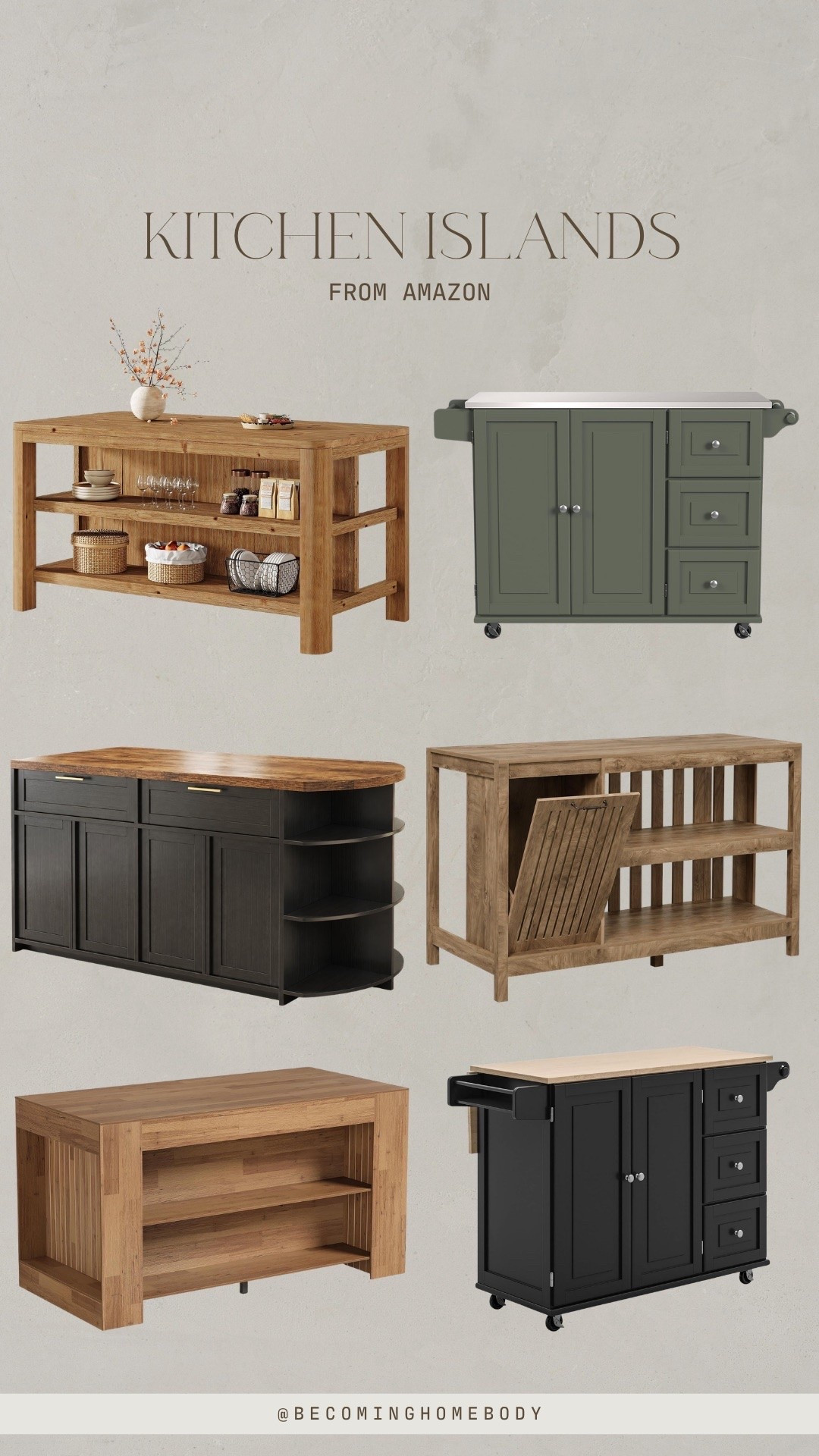Kitchen islands from Amazon that are perfect for home storage and counter space 🙌🏻😍

#LTKHome