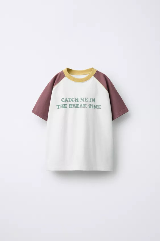 CONTRAST RAGLAN SLEEVE T-SHIRT | Zara UK