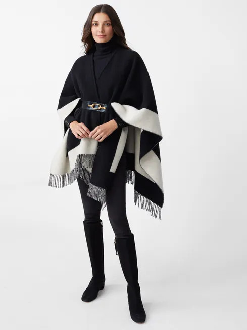 Lova Wool Wrap in Color Block | J.McLaughlin