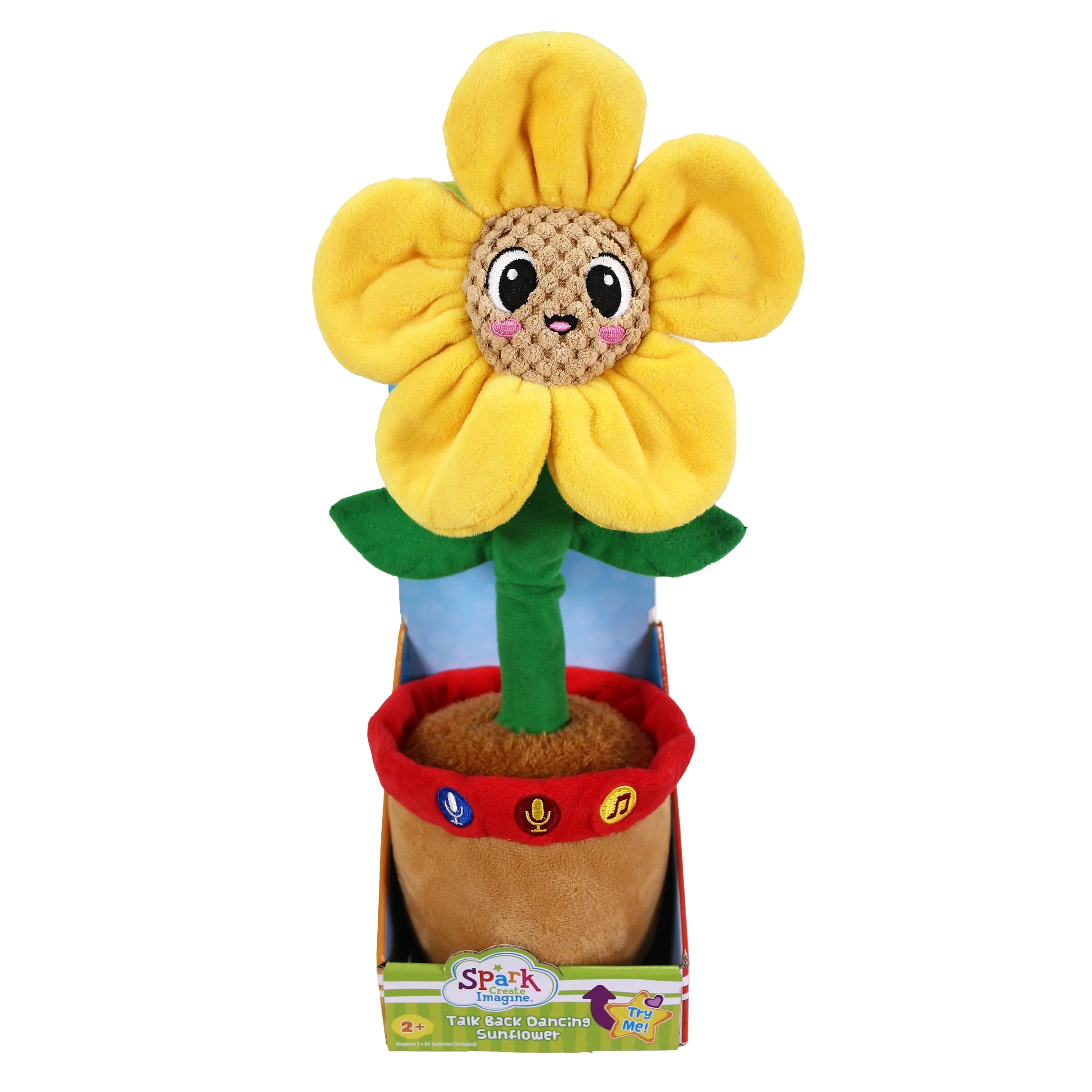 Spark Create Imagine Learning Bilingual Talking and Dancing Plush Sunflower, 14 inch, Light Featu... | Walmart (US)