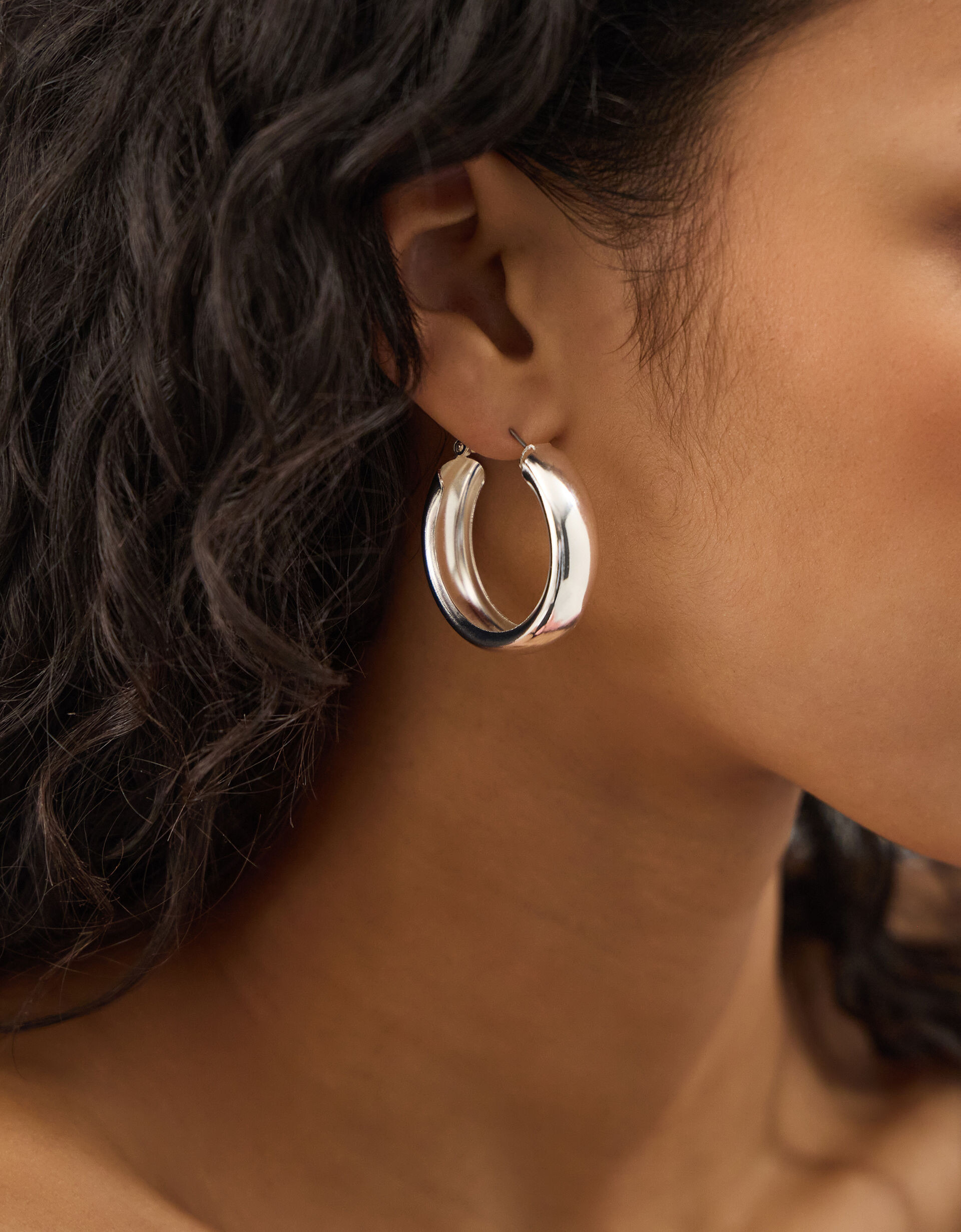 Chunky Hoop Earrings Silver | Accessorize (Global)