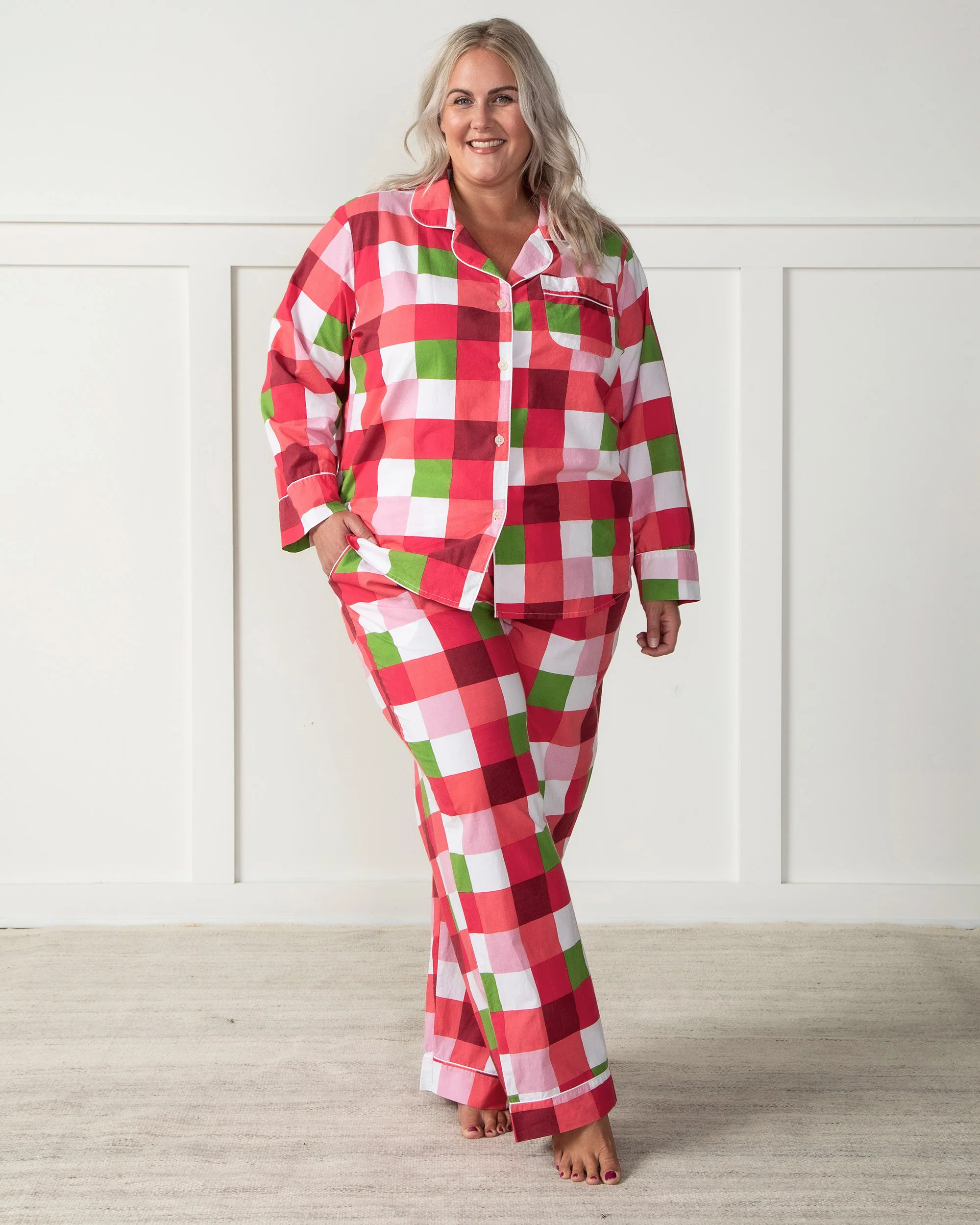 Buffalo Plaid - Long Sleep Set - Mulled Wine | Printfresh