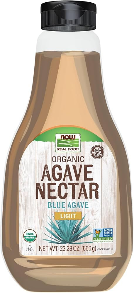 NOW Foods, Certified Organic Light Agave Nectar, Blue Agave, Certified Non-GMO, Low-Glycemic Swee... | Amazon (US)