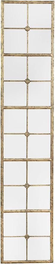 Creative Co-op DE7399 Divided Rectangle with Distressed Frame Mirror, Gold | Amazon (US)