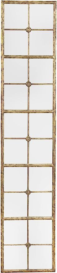 Creative Co-op DE7399 Divided Rectangle with Distressed Frame Mirror, Gold | Amazon (US)