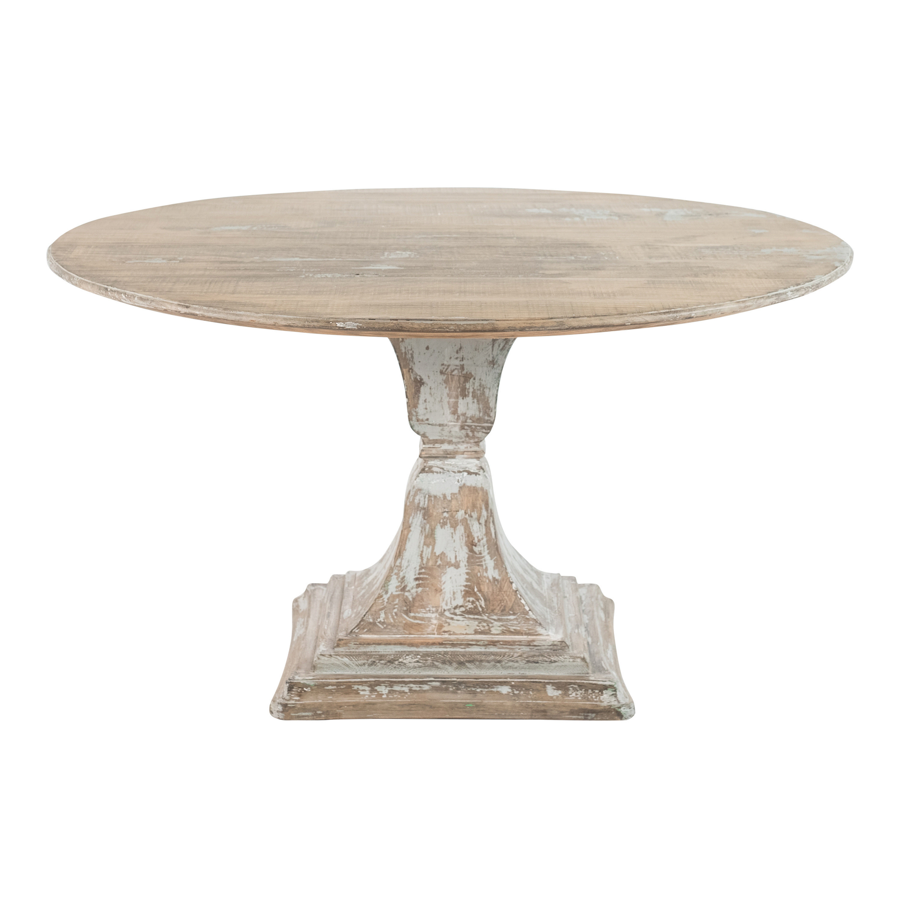 Ridge Round Antique Gray Reclaimed Pine Dining Table - World Market | World Market