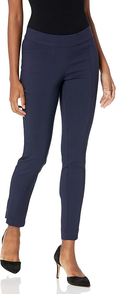 Rafaella Womens Petite Solid Supreme Stretch Pant with Pull-on Waistband | Amazon (US)