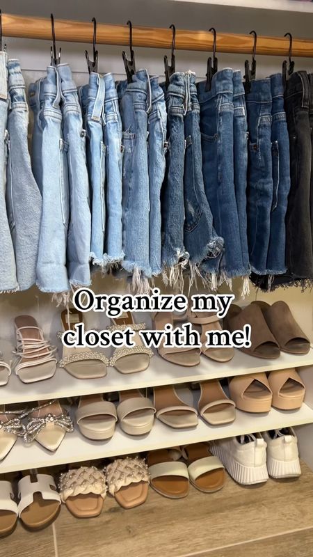 Turning my closet into an organized haven! 👗✨ I’m obsessed with these clips to hang my denim shorts + kid hangers for jeans reduce sliding! #ClosetOrganization #Declutter #HomeOrganization #StorageSolutions #TidyCloset #OrganizedLiving #HomeInspo 

#LTKStyleTip #LTKFindsUnder50 #LTKHome