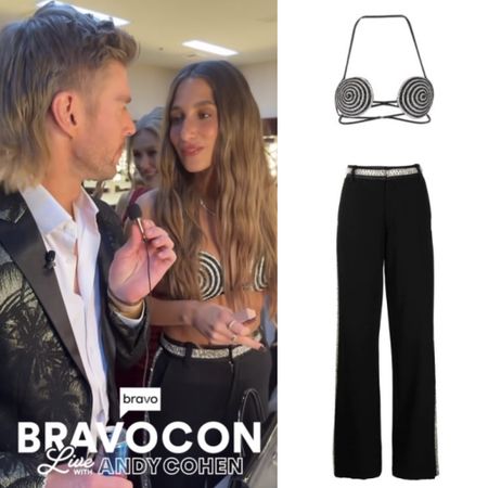 Amanda Batula’s Black Crystal Embellished Bra + Pants at #BravoCon2023 📸= @amandabatula 