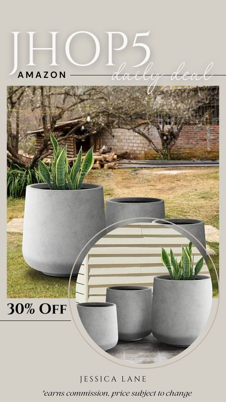 Amazon daily deal, save 30% on this gorgeous set of three weathered concrete round indoor/outdoor planters Planters, indoor planters, outdoor planters, porch Decor, deck decor, Amazon home, Amazon deal, outdoor living

#LTKSaleAlert #LTKSeasonal #LTKHome