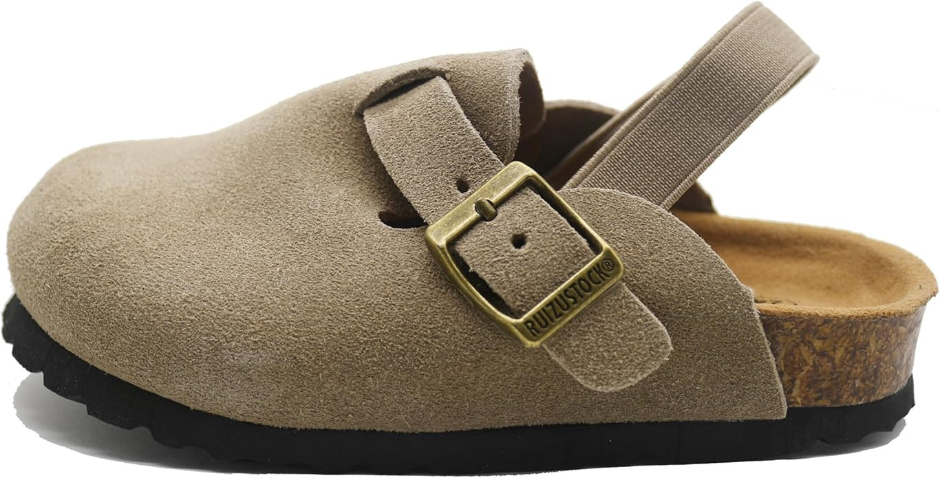 Generic Kids Suede Clogs Toddler Clogs Boys Girls Sandals Cork Adjustable Buckle Mules Kid Slippe... | Amazon (US)