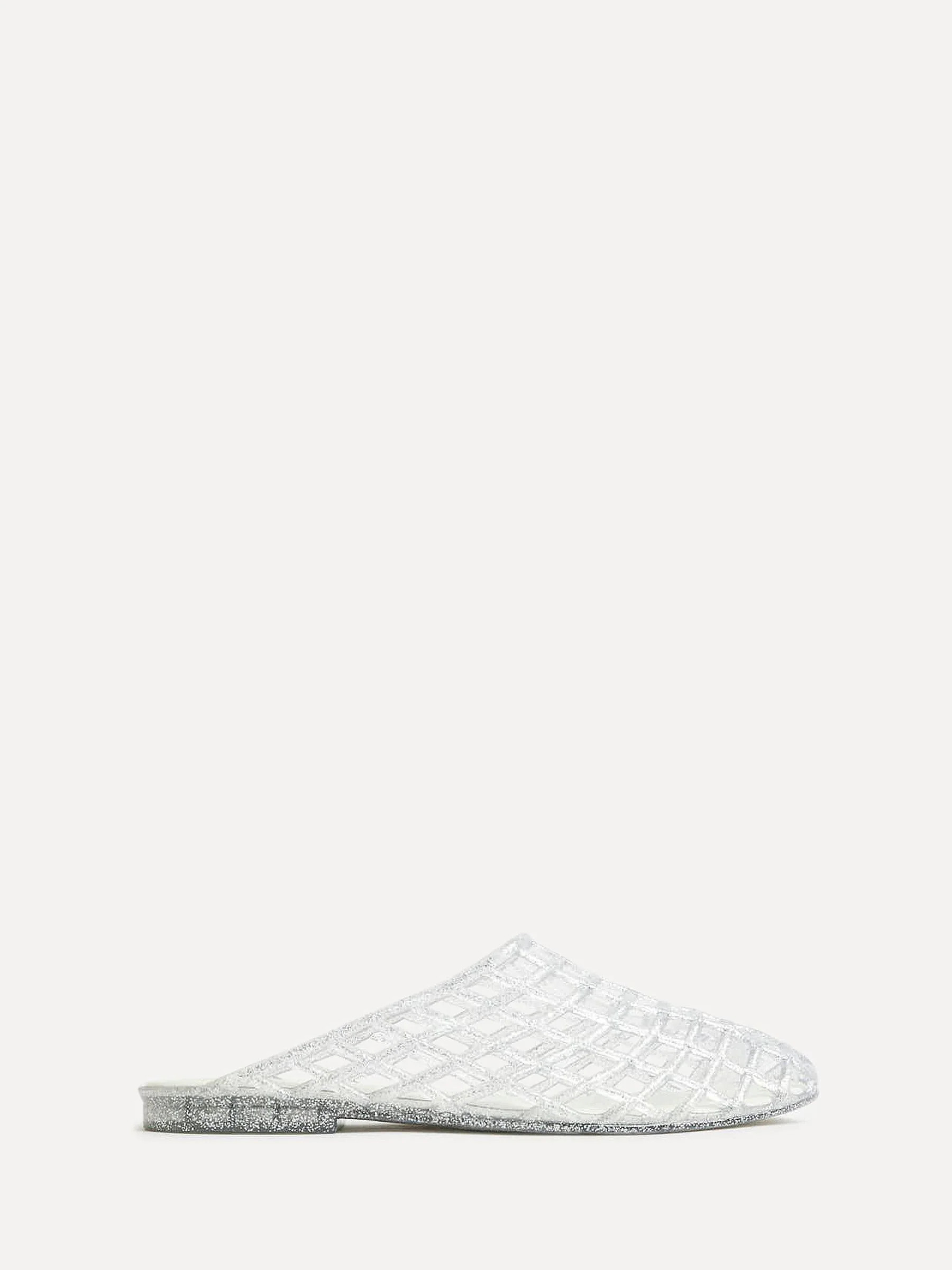 Linzi Linzi Silver Ripple Jelly Mule Flats | Next US