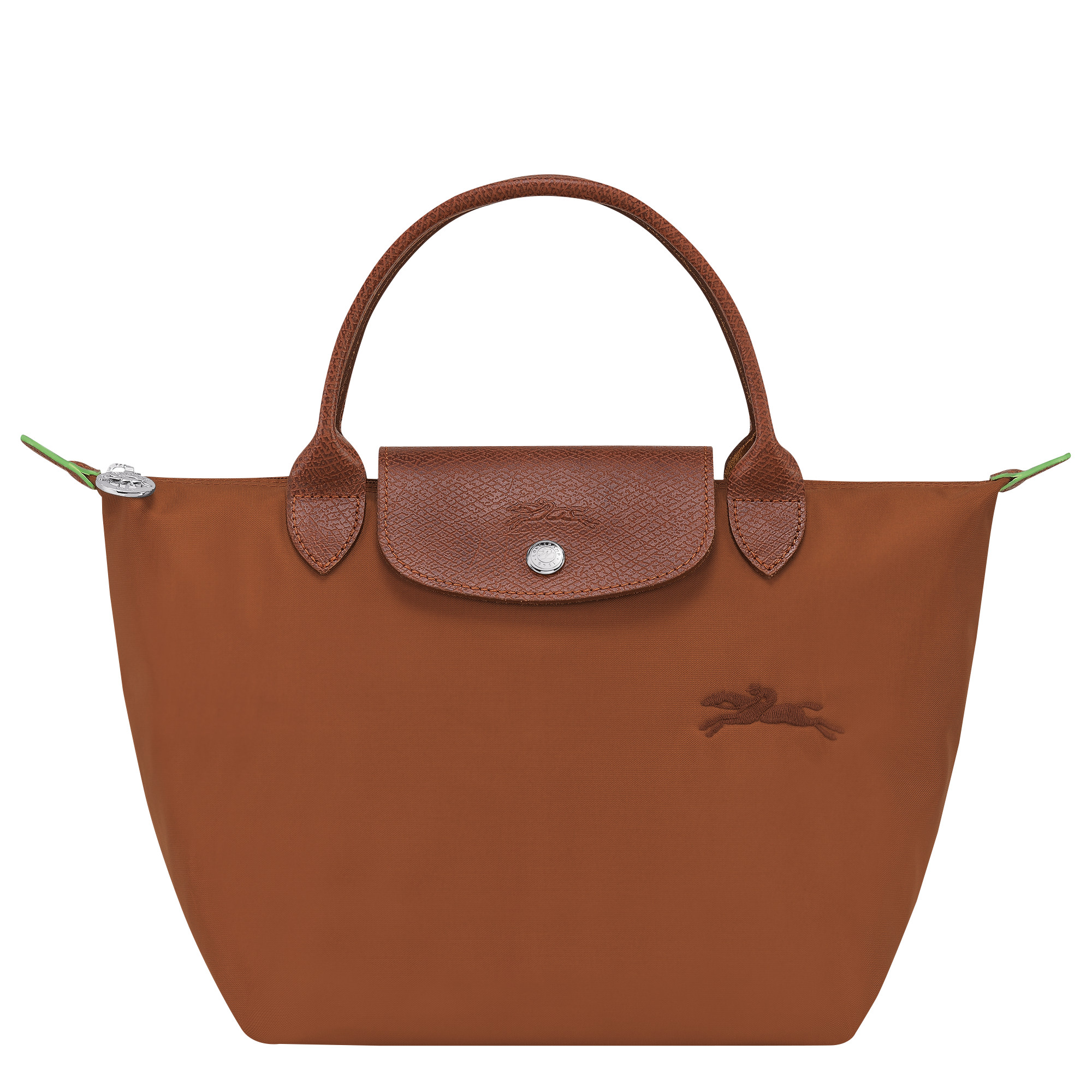 Le Pliage Green S Handbag Cognac - Recycled canvas | Longchamp CA | Longchamp