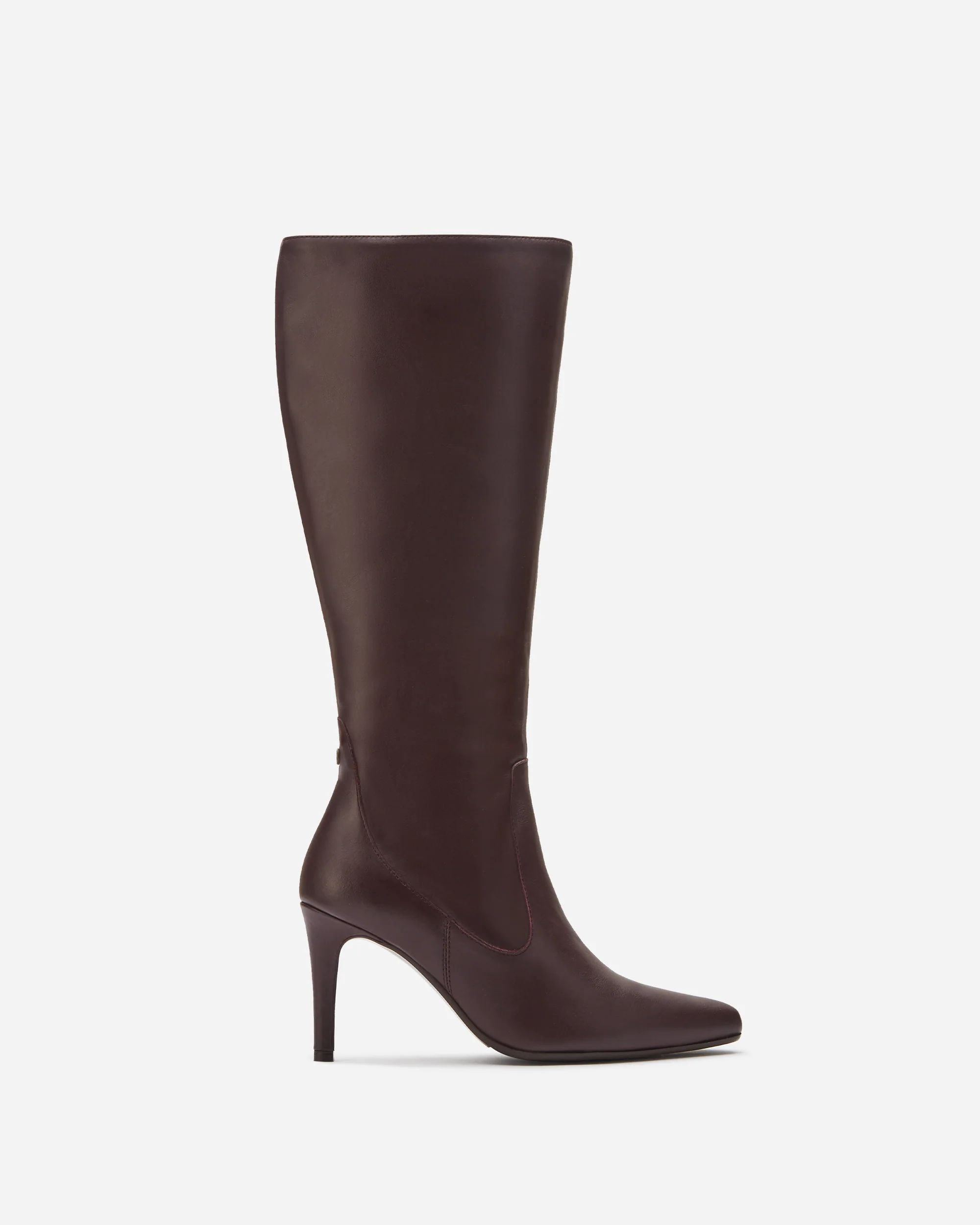 Freya Knee High Boots in Burgundy Leather | DuoBoots