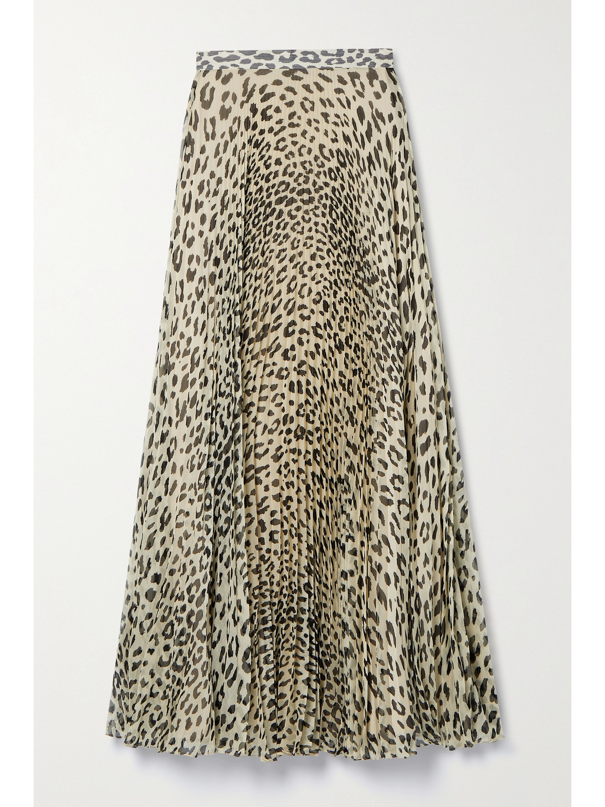 Brandon Maxwell - Pleated Leopard-print Crepon Maxi Skirt - Animal print | NET-A-PORTER (UK & EU)